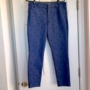 NWT Old Navy Pixie ankle jeans sz 6 navy polka dots on stretch denim